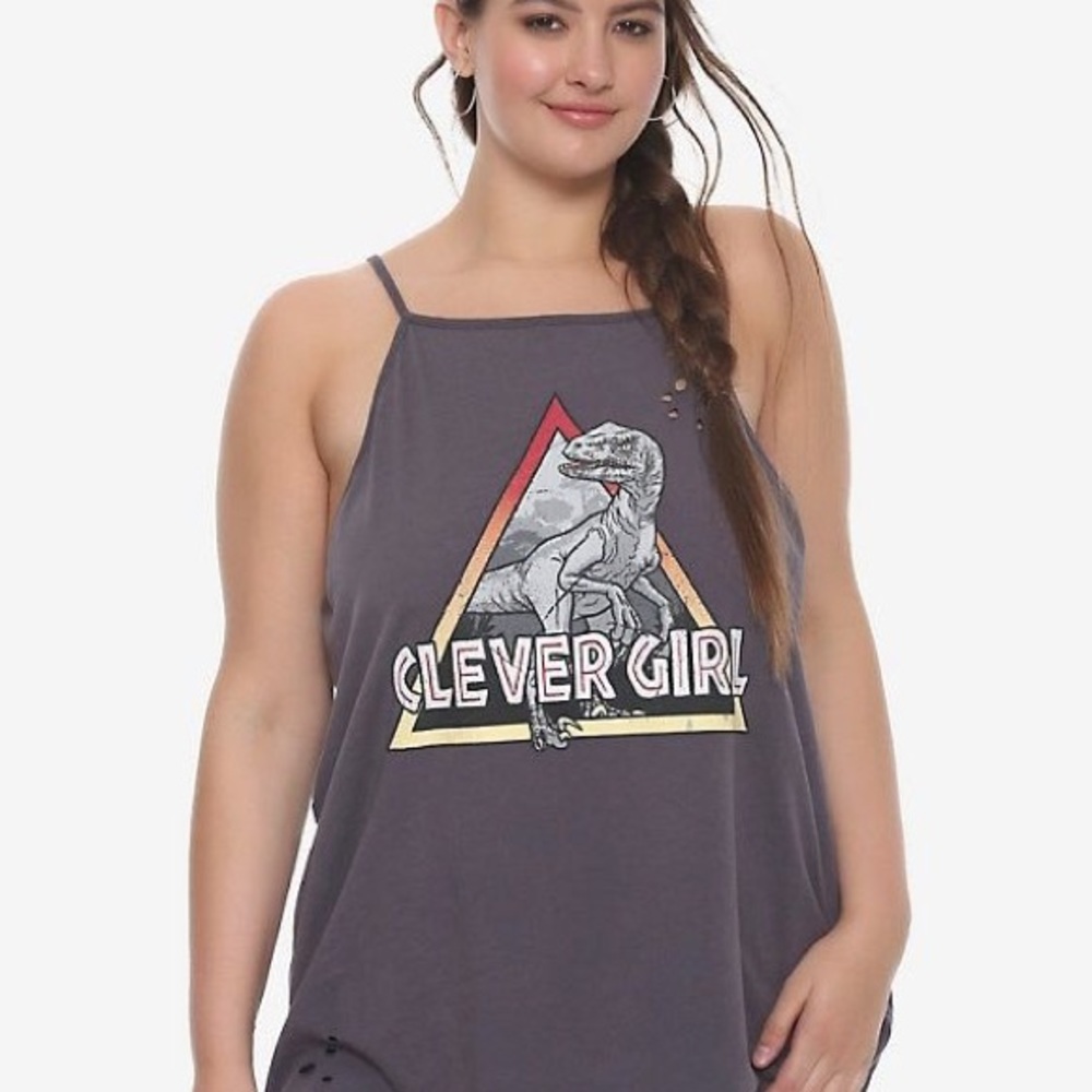 Hot Topic Distressed Jurassic Park Tank Top
